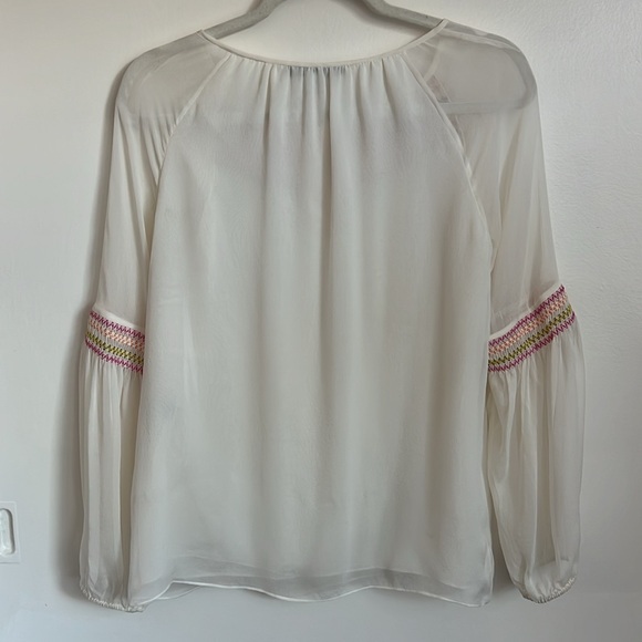 DIANE VON FURSTENBERG Sammy 100% Silk Lined Ivory Top Size 2 - Picture 5 of 6